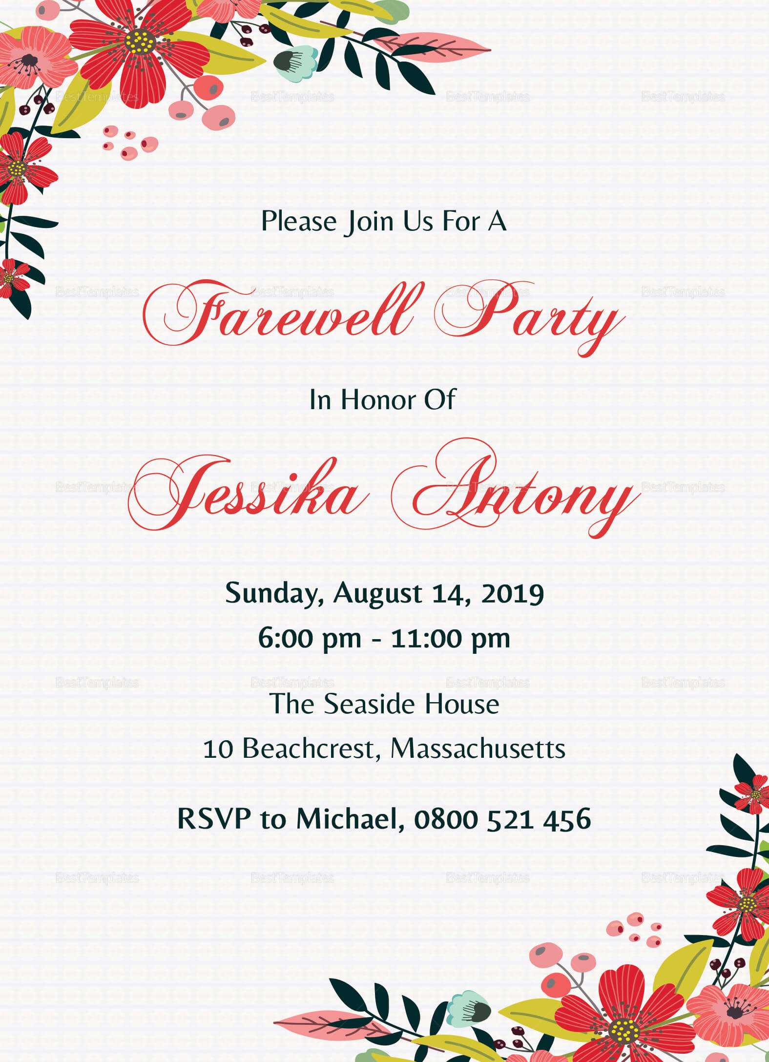 027 Template Ideas Printable Farewell Card Going Away Party Throughout Farewell Card Template Word