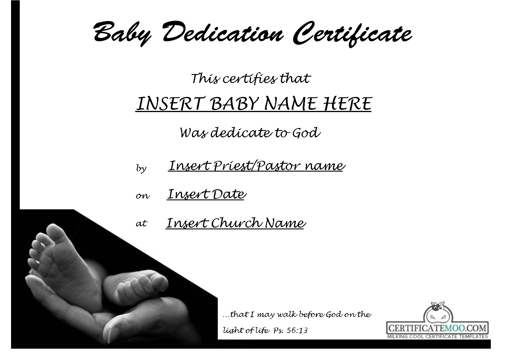 028 Baby Dedication Certificate Template Fake Birth Maker For Walking Certificate Templates
