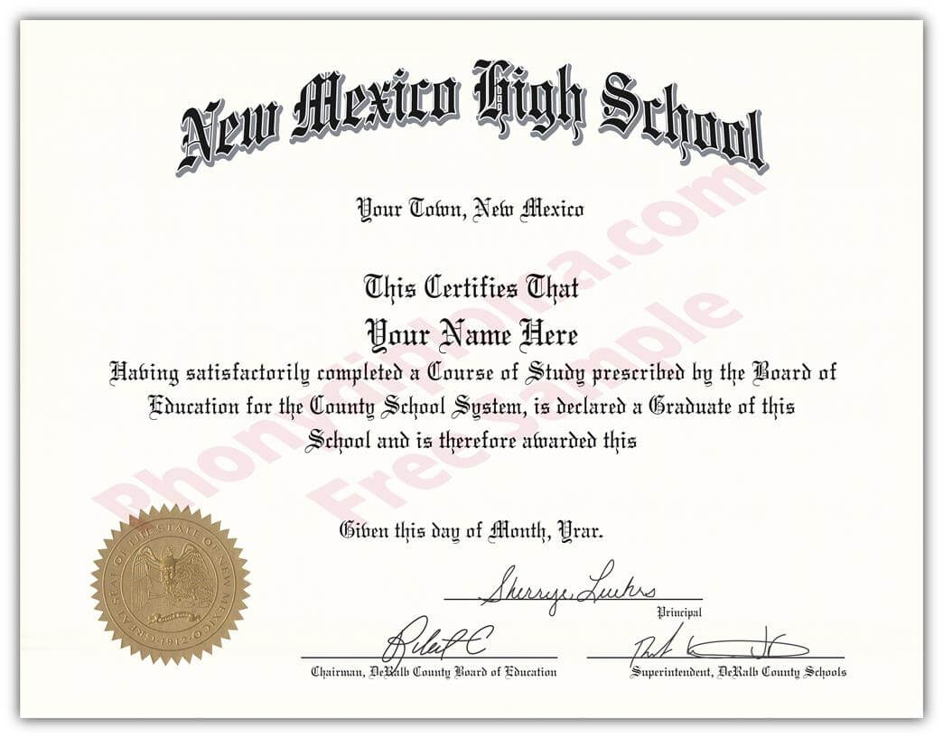 028 New Mexico High School Fake Diploma Template Magnificent For Fake Diploma Certificate Template