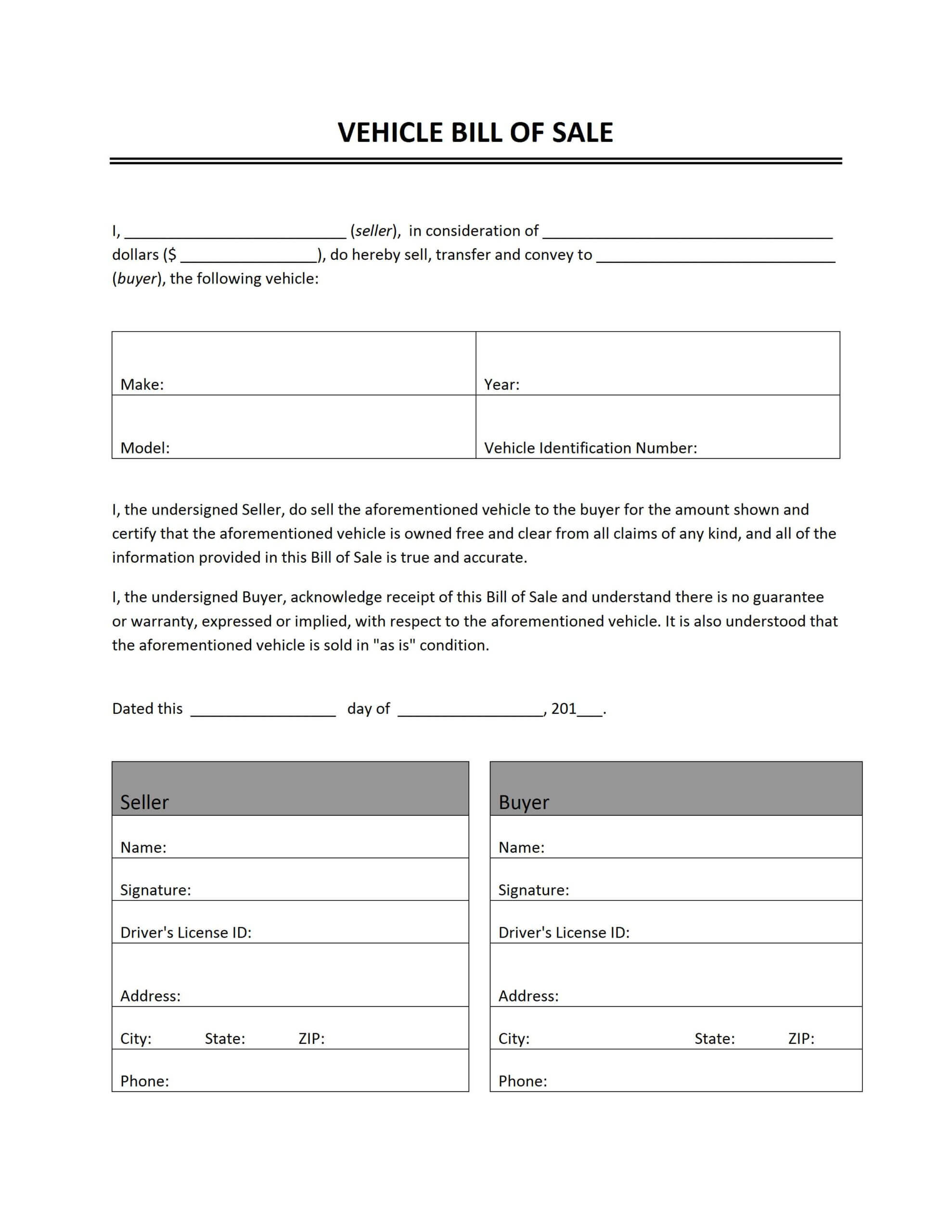 028 Template Ideas Generic Bill Of Sale Vehicle Unbelievable Intended For Vehicle Bill Of Sale Template Word