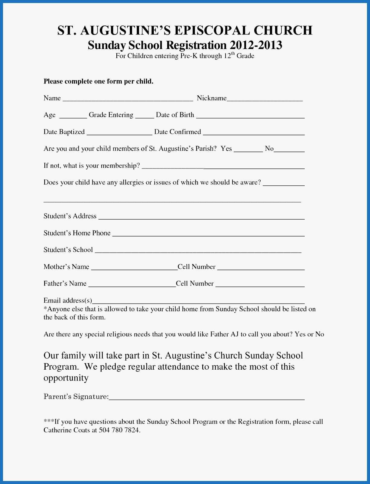 031 Free Printable Camp Registration Form Templates Template For Camp Registration Form Template Word