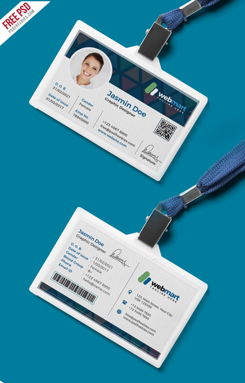 033 Id Card Design Template Free Download Photoshop Office Pertaining To Id Card Design Template Psd Free Download
