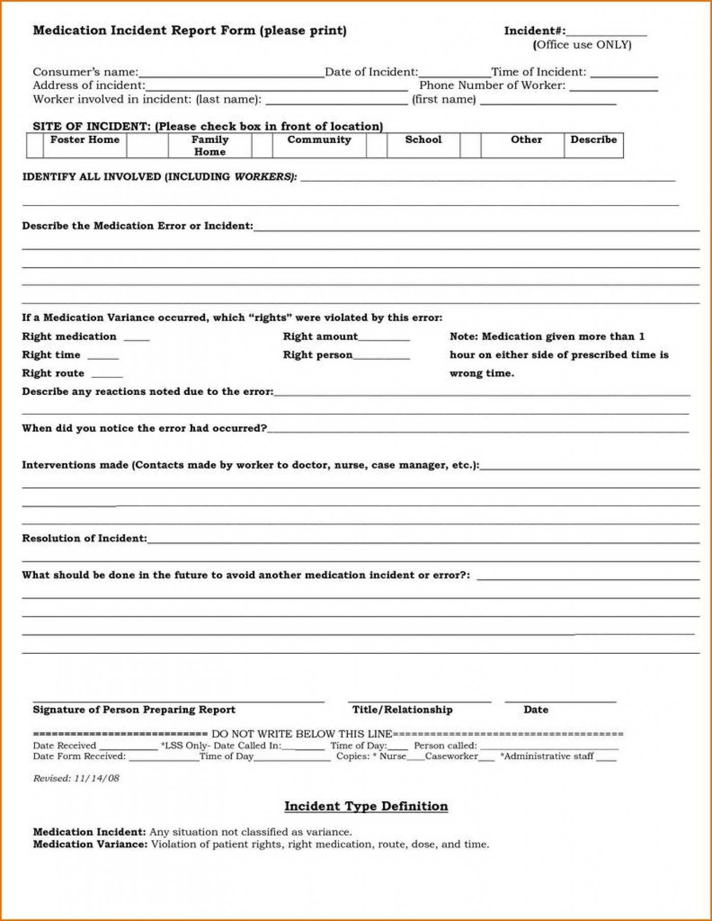 036 Medication Release Form Template Medical Forms Ideas With Medication Incident Report Form Template