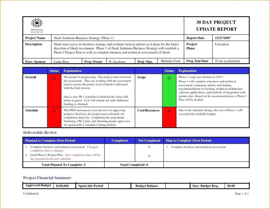036 Status Report Template Excel Ideas Project Management For Weekly Progress Report Template Project Management