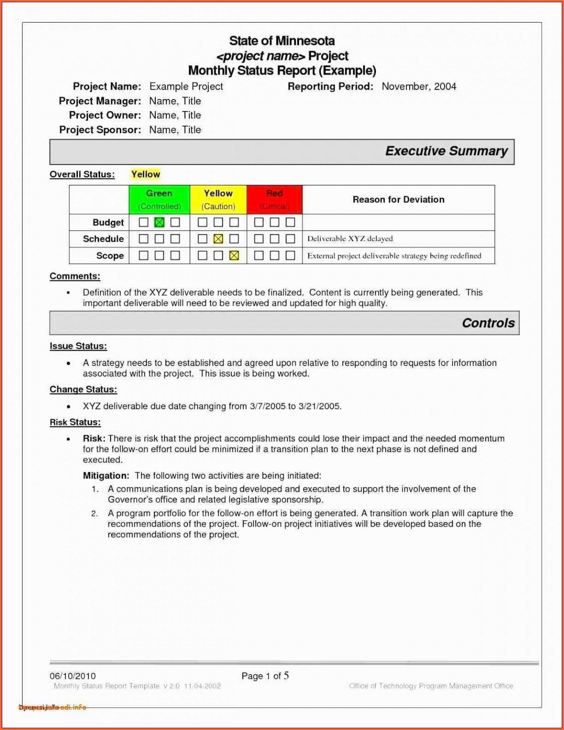 037 Status Report Template Excel Contract Management Inside Deviation Report Template