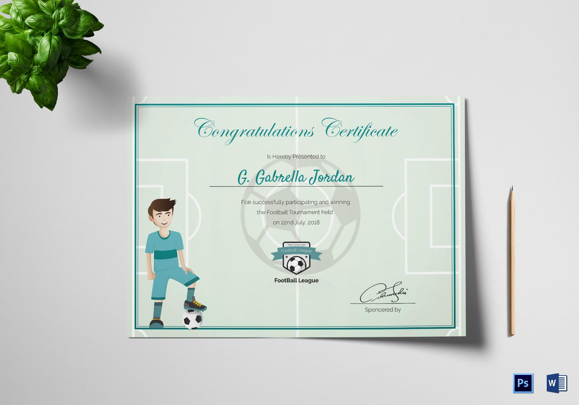 038 Free Printable Soccer Certificate Templates Award Maker Throughout Sports Award Certificate Template Word