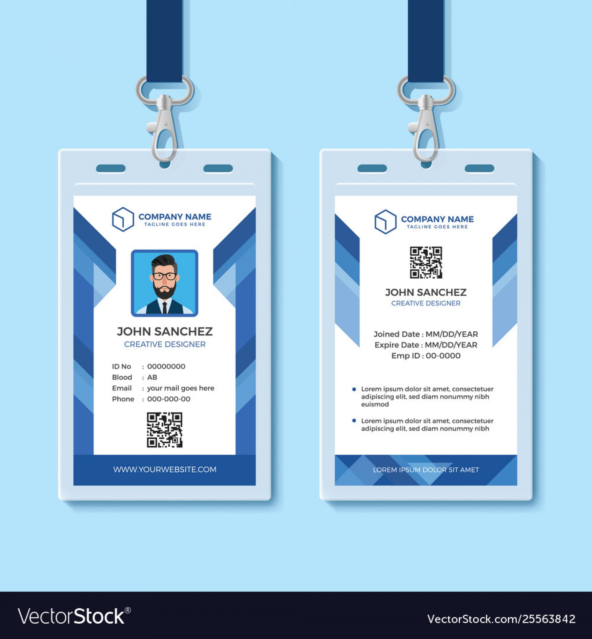 042 Template Ideas Employee Id Card Templates Blue Design Intended For Id Card Template For Microsoft Word