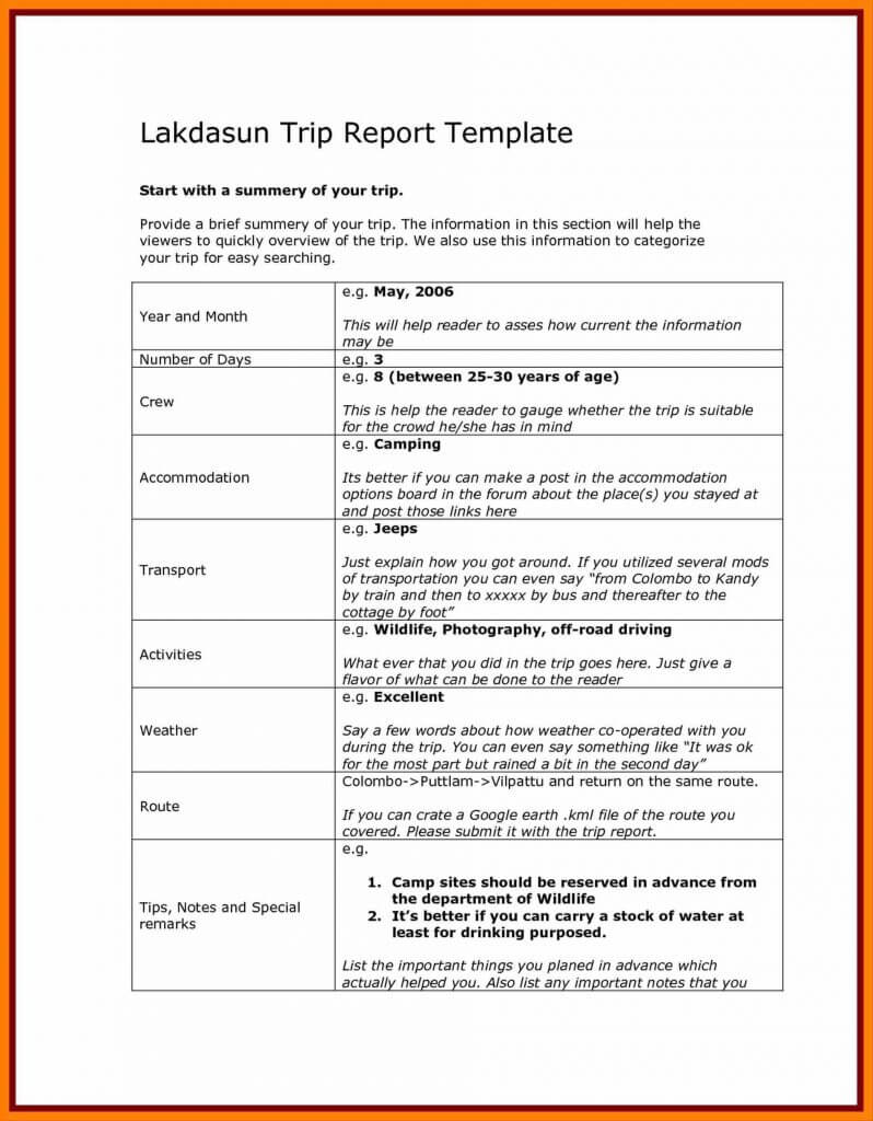 043 Business Report Template Document Development Word Trip Pertaining To Site Visit Report Template Free Download