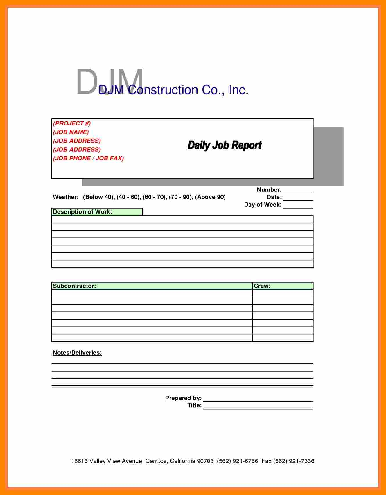 045 Daily Project Report Format Machine Breakdown Template Regarding Machine Breakdown Report Template