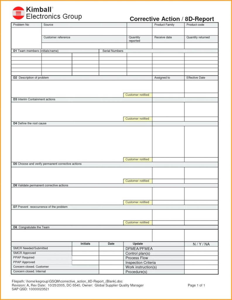 080755 8D Report Template | Wiring Resources Pertaining To 8D Report Format Template