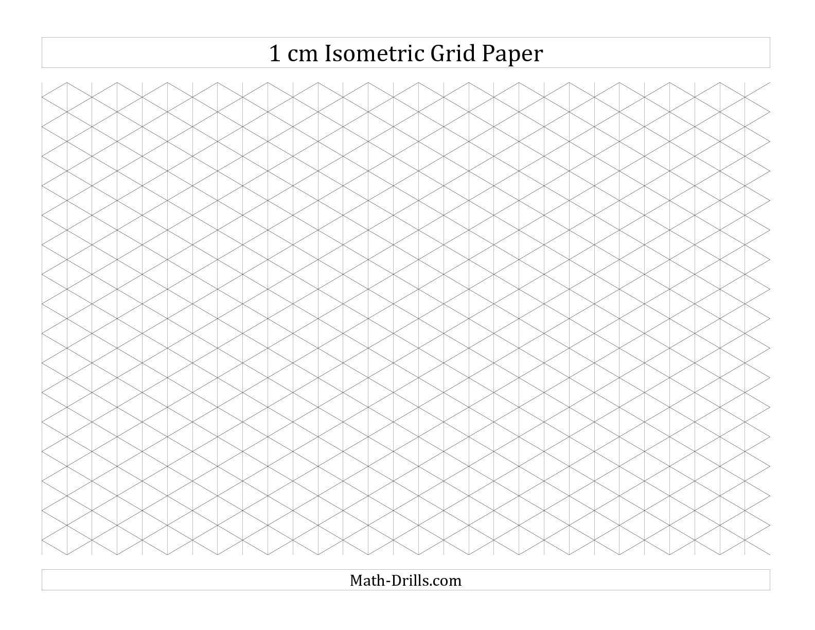 1 Cm Isometric Grid Paper (Landscape) (A) Math Worksheet For 1 Cm Graph Paper Template Word