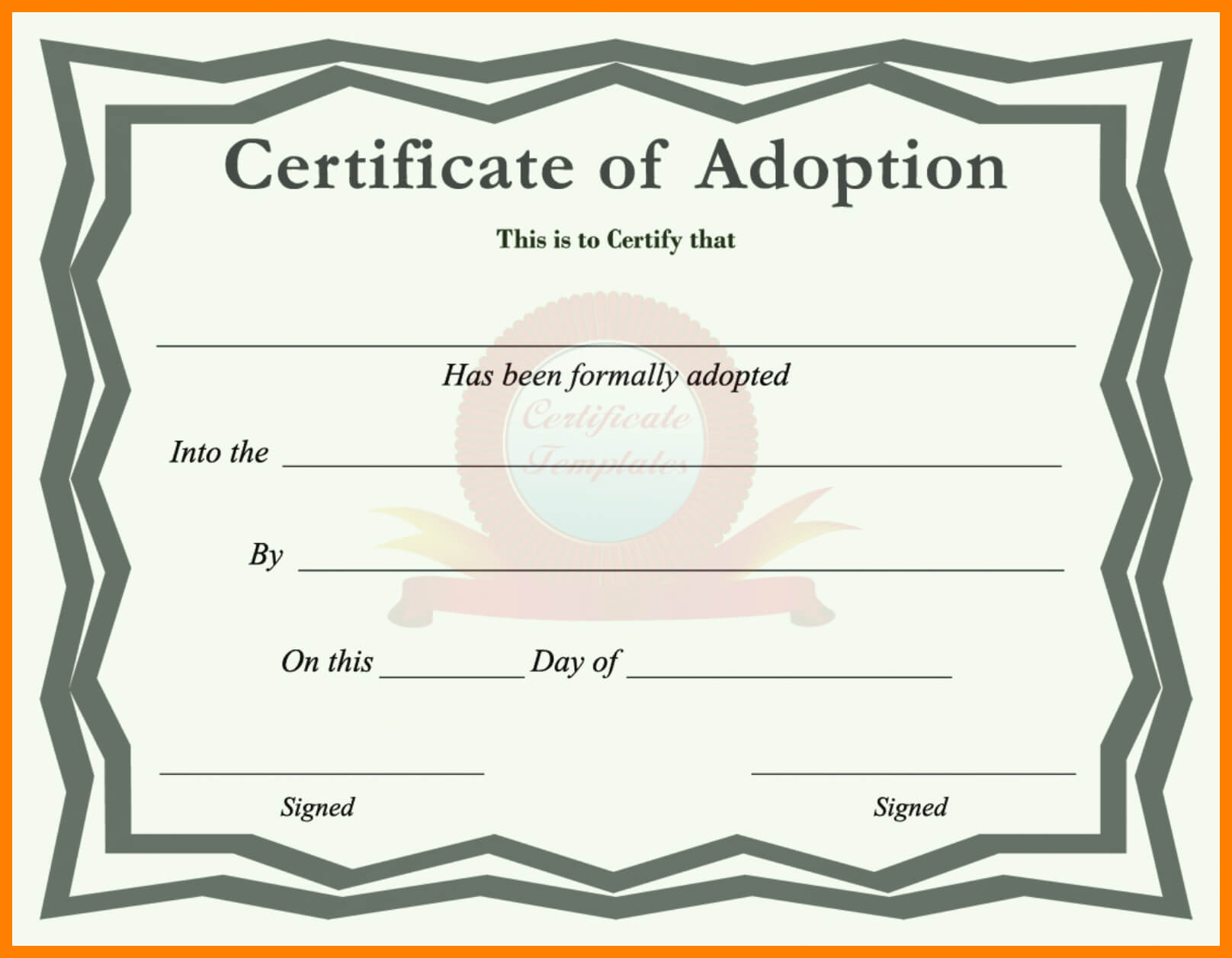 10+ Adoption Certificates Templates | Time Table Chart Pertaining To Adoption Certificate Template