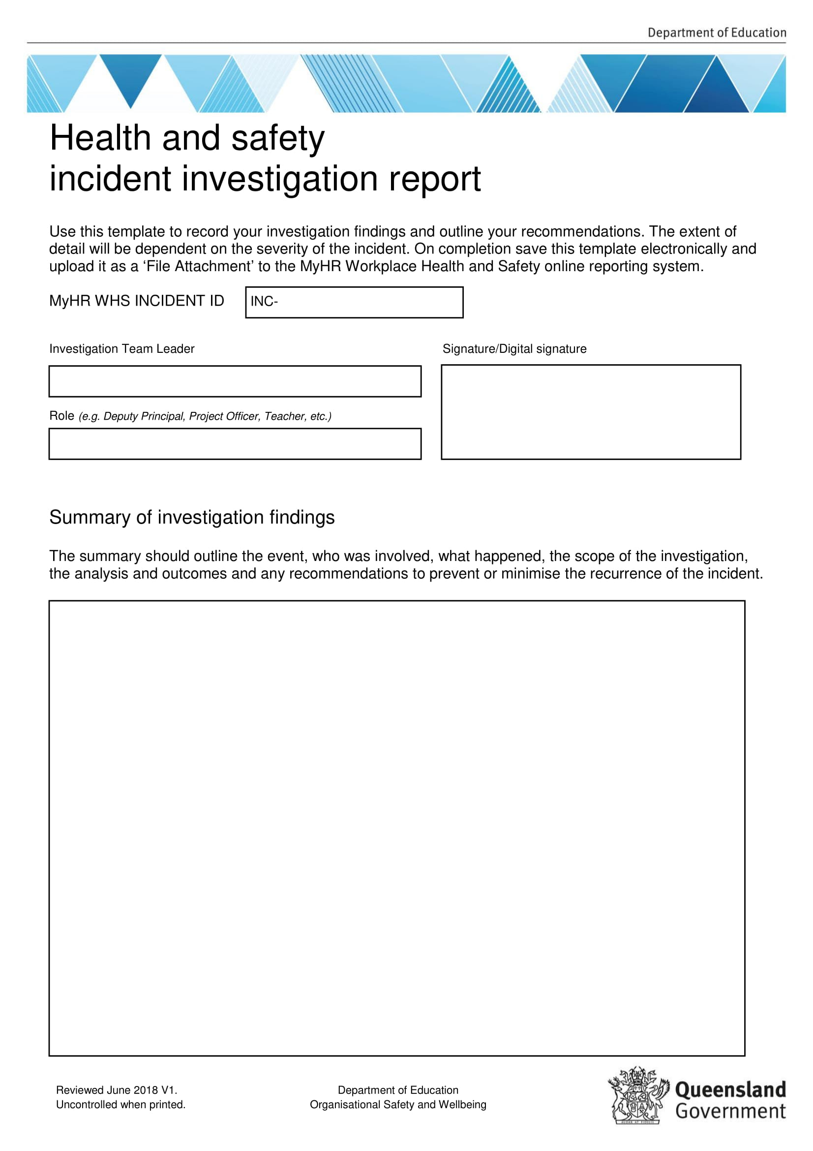 10+ Example Of Incident Report At Workplace | Billy Star With Incident Report Form Template Qld