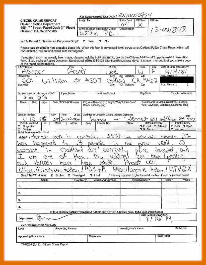 10+ Fake Police Report | Rustictavernlafayette Within Fake Police Report Template