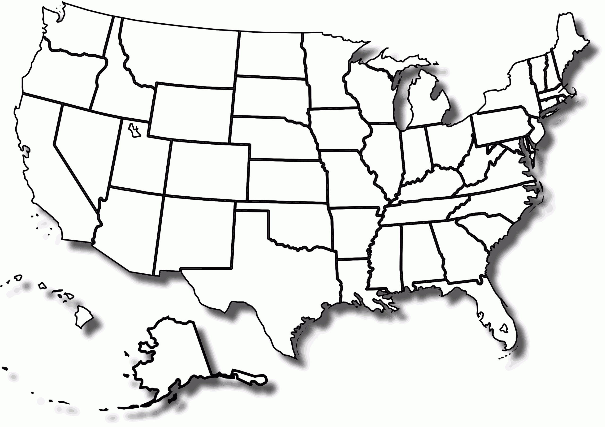 1094 Views | United States Map, Printable Maps, Flag In Blank Template Of The United States