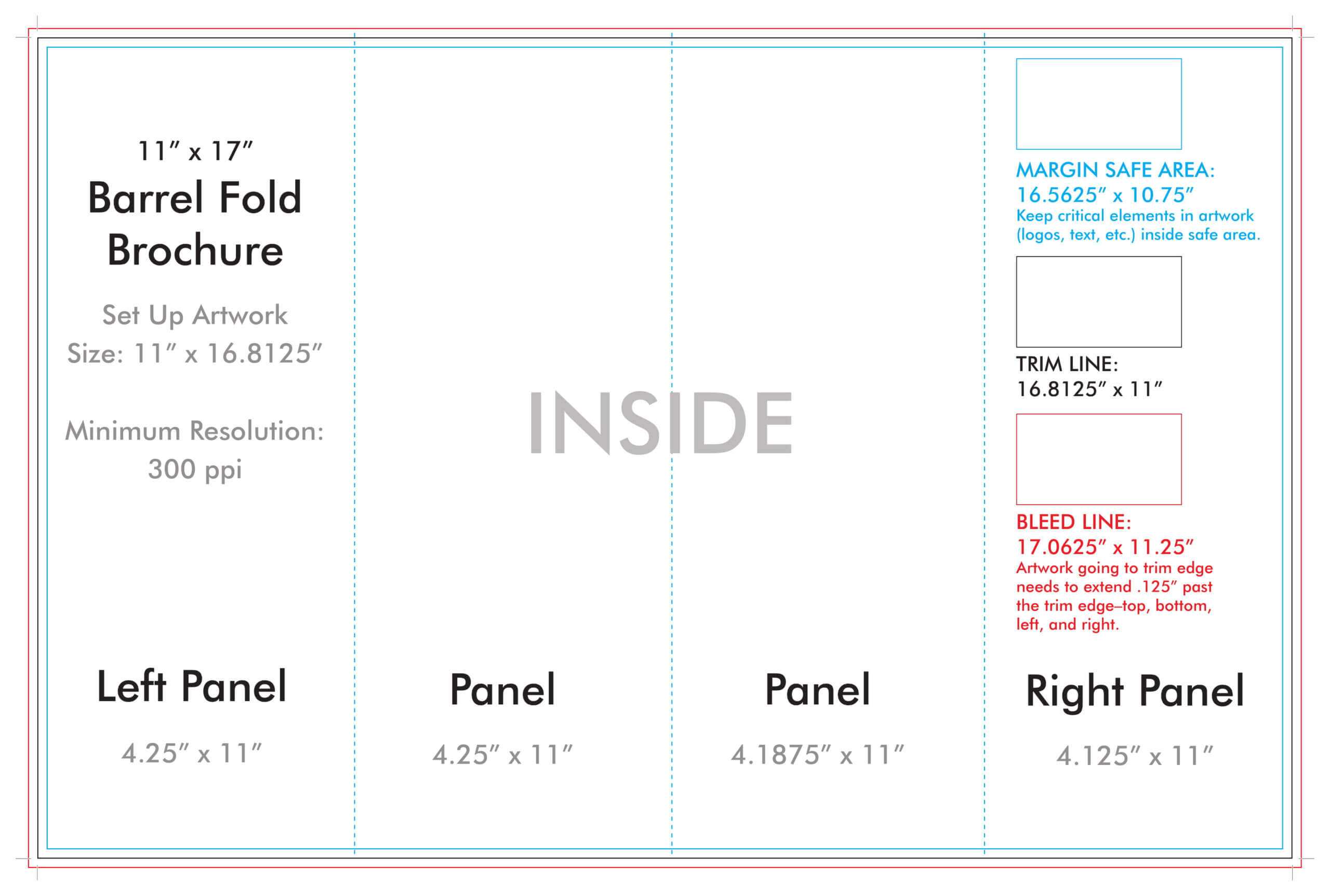 11" X 17" Barrel Fold Brochure Template – U.s. Press Intended For 11X17 Brochure Template