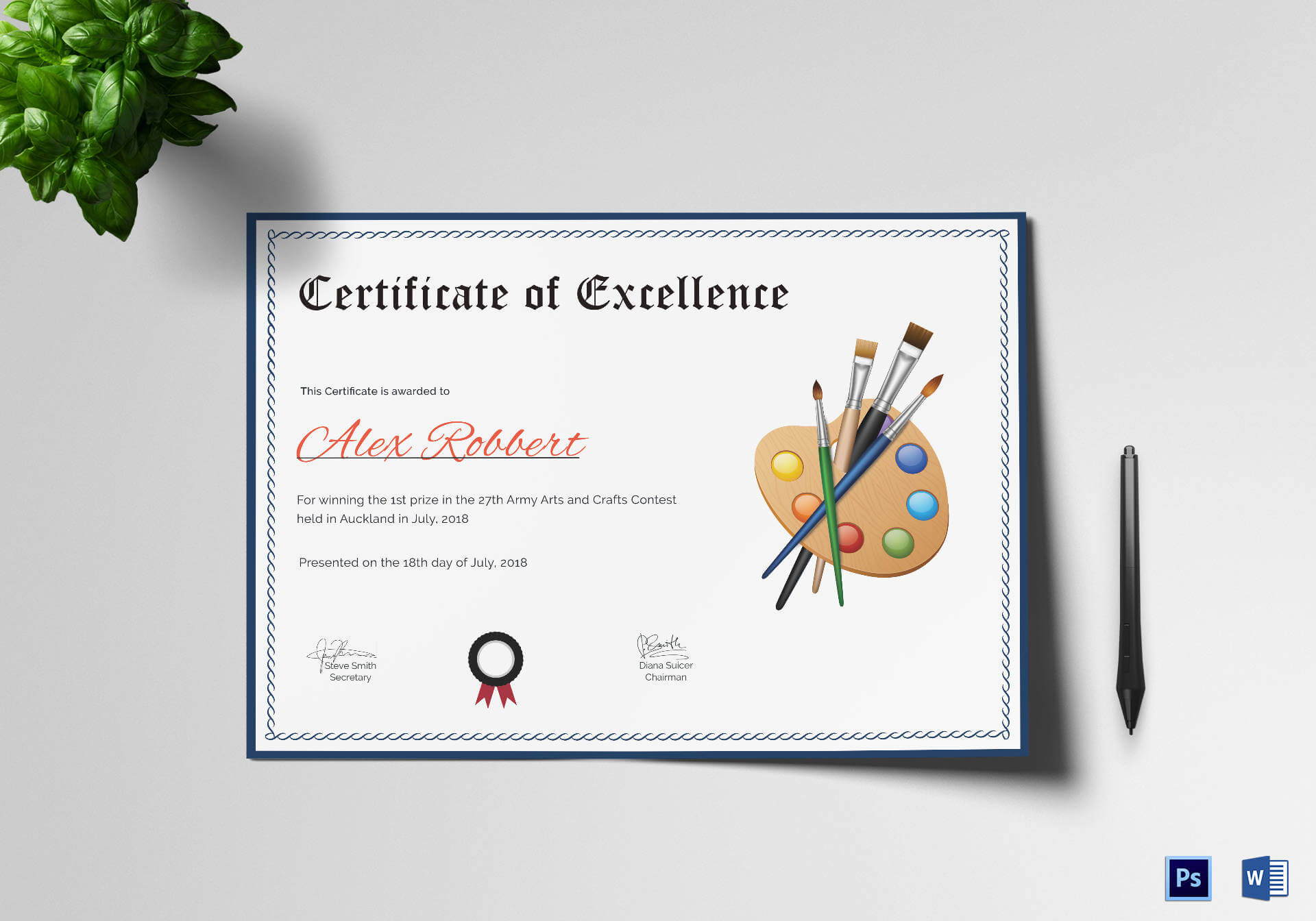 12+ Award Certificate Templates – Word, Psd, Ai | Free Within Player Of The Day Certificate Template