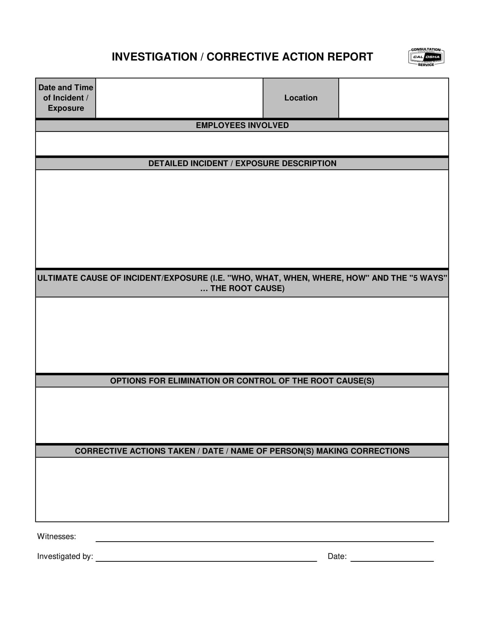 12+ Corrective Action Report Examples – Pdf | Examples Within Corrective Action Report Template