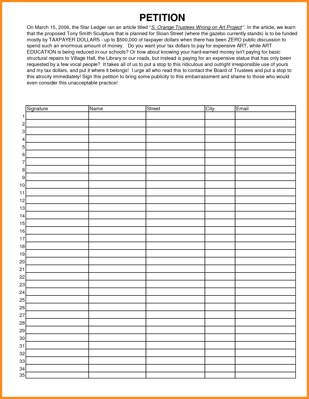 12+ Download Petition Template | Odr2017 Regarding Blank Petition Template