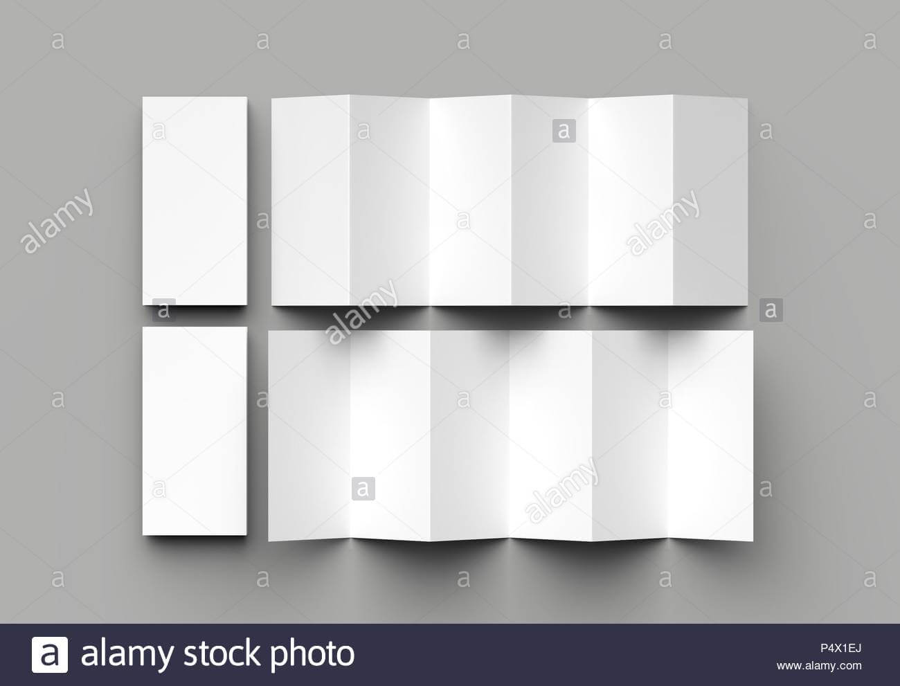 12 Page Leaflet, 6 Panel Accordion Fold – Z Fold Vertical For 6 Panel Brochure Template