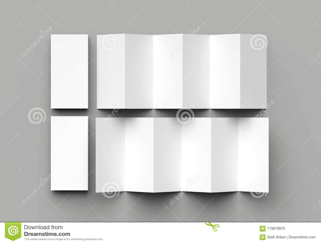12 Page Leaflet, 6 Panel Accordion Fold – Z Fold Vertical Inside 12 Page Brochure Template