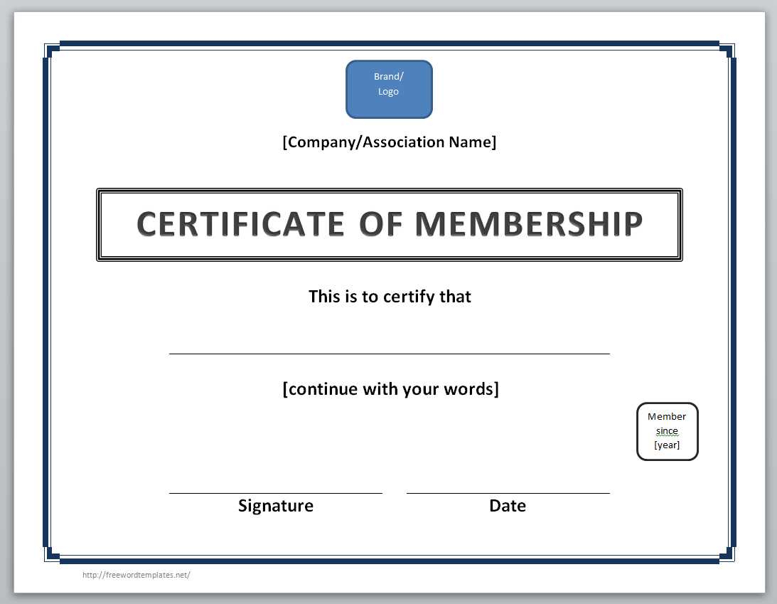 13 Free Certificate Templates For Word » Officetemplate Regarding New Member Certificate Template
