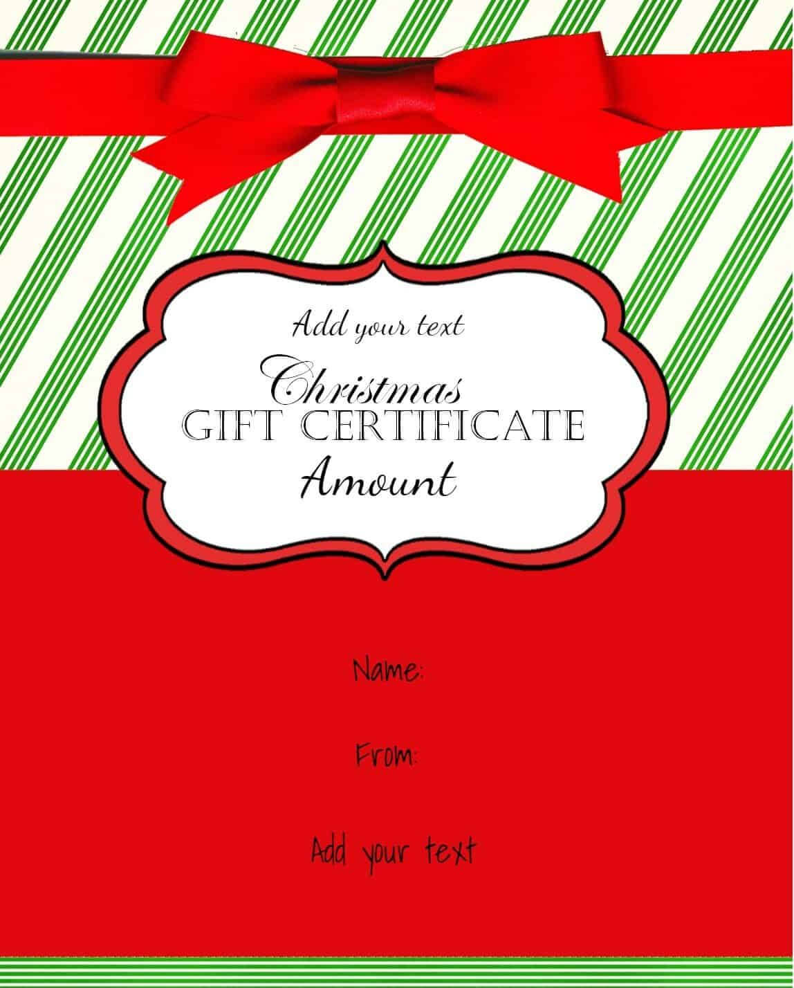14+ New Year Gift Certificate Templates | Free Printable In Free Christmas Gift Certificate Templates