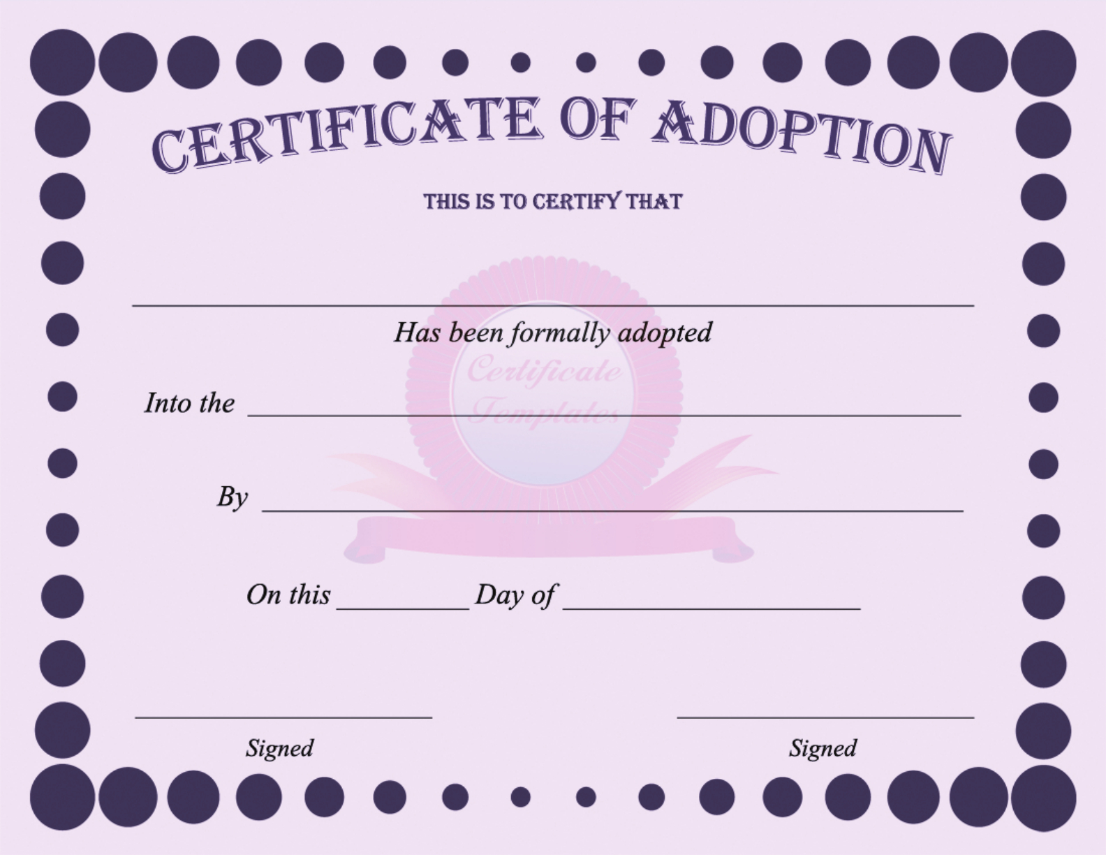 15+ Adoption Certificate Templates | Free Printable Word In Birth Certificate Template For Microsoft Word