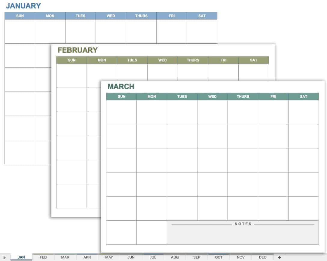 15 Free Monthly Calendar Templates | Smartsheet With Blank One Month Calendar Template
