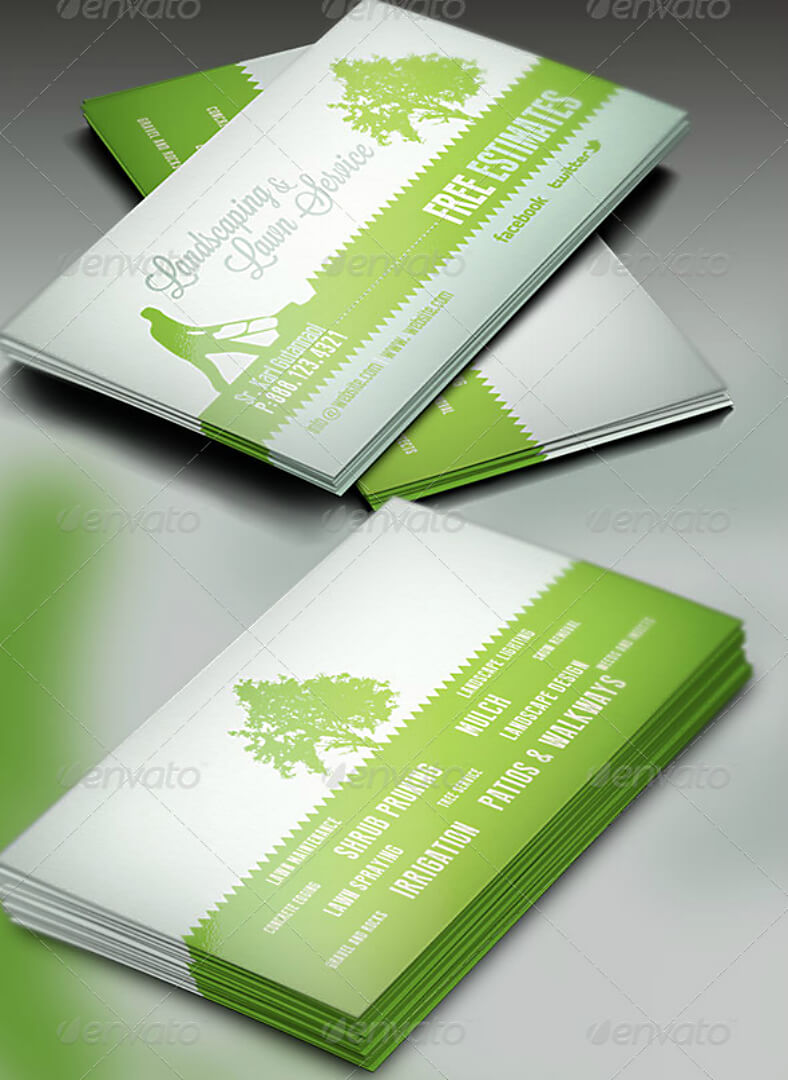 15+ Landscaping Business Card Templates – Word, Psd | Free Throughout Gardening Business Cards Templates