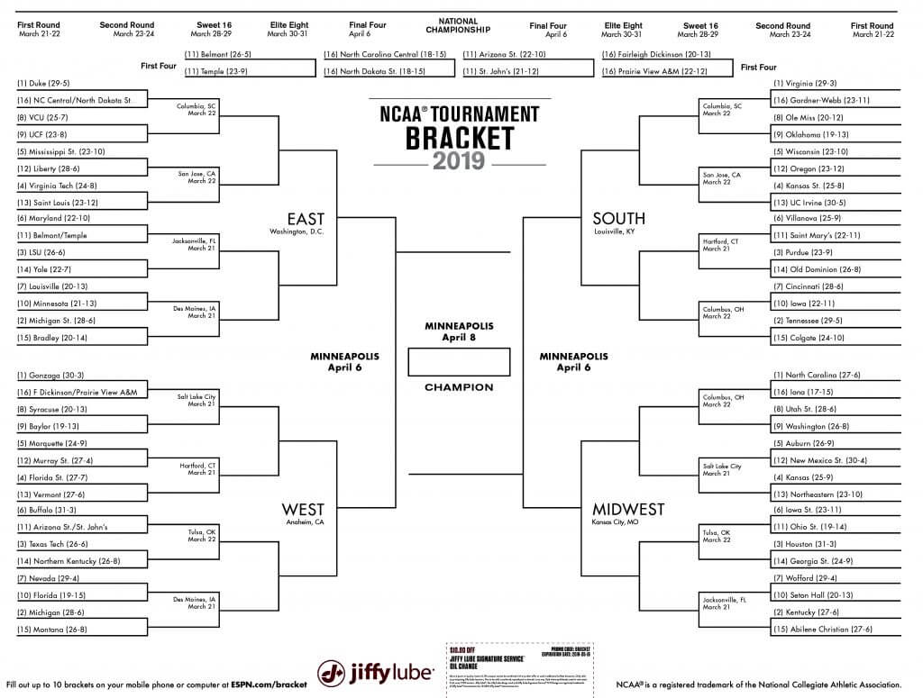15 March Madness Brackets Designs To Print For Ncaa Inside Blank Ncaa Bracket Template