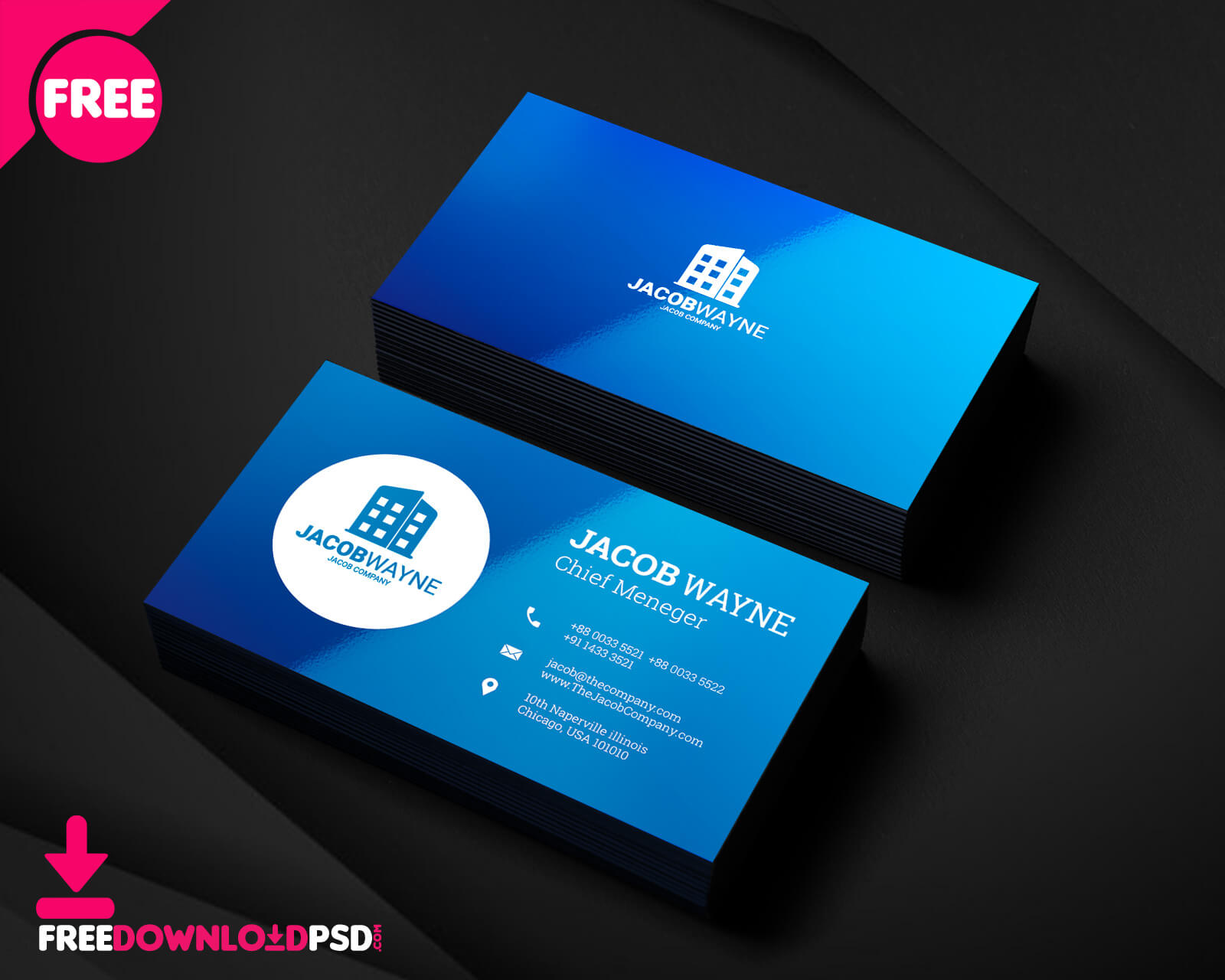 150+ Free Business Card Psd Templates Throughout Photoshop Name Card Template