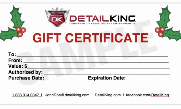 16 Personalized Auto Detailing Gift Certificate Templates with Automotive Gift Certificate Template