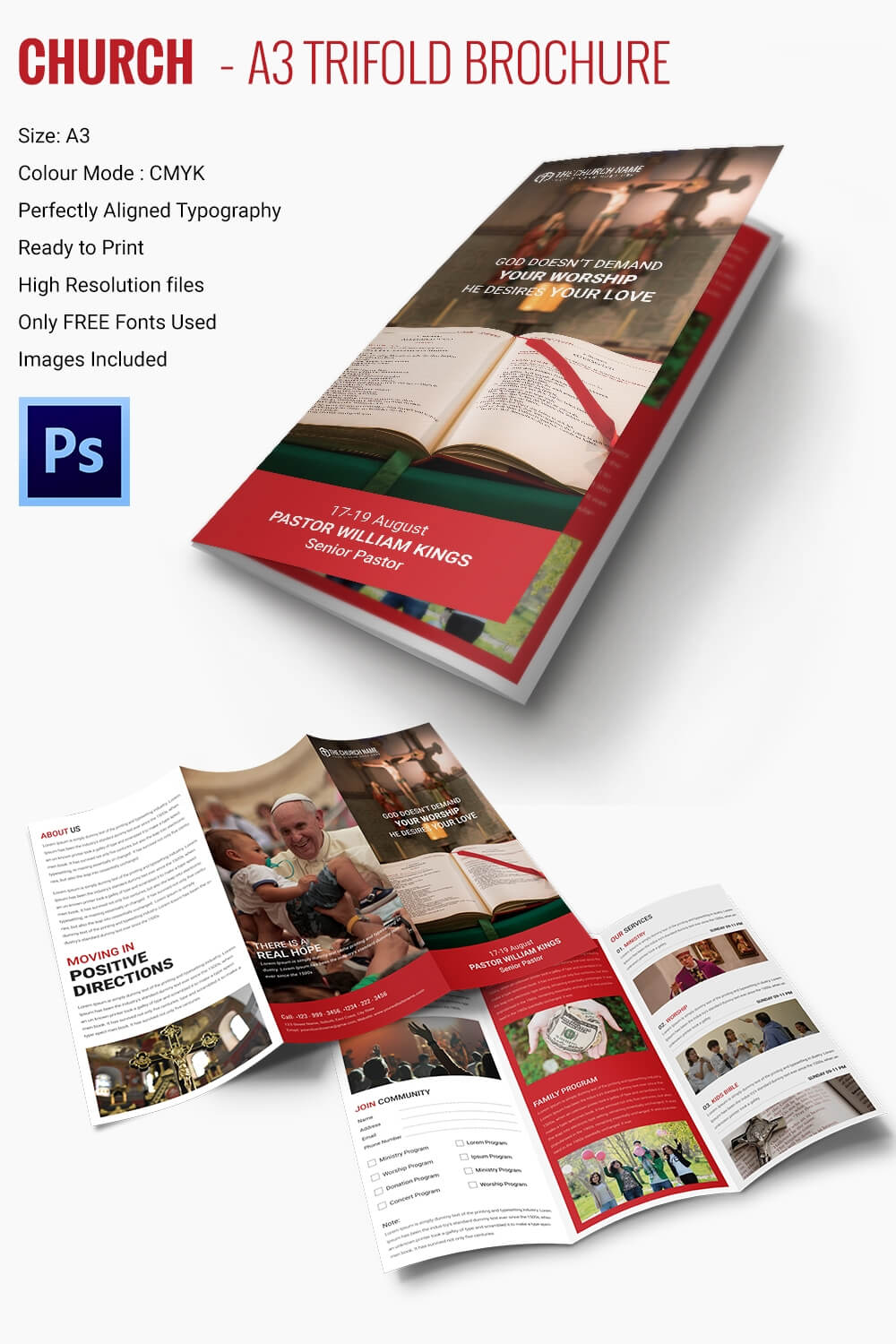 16+ Popular Church Brochure Templates – Ai,psd, Docs, Pages Pertaining To Free Church Brochure Templates For Microsoft Word