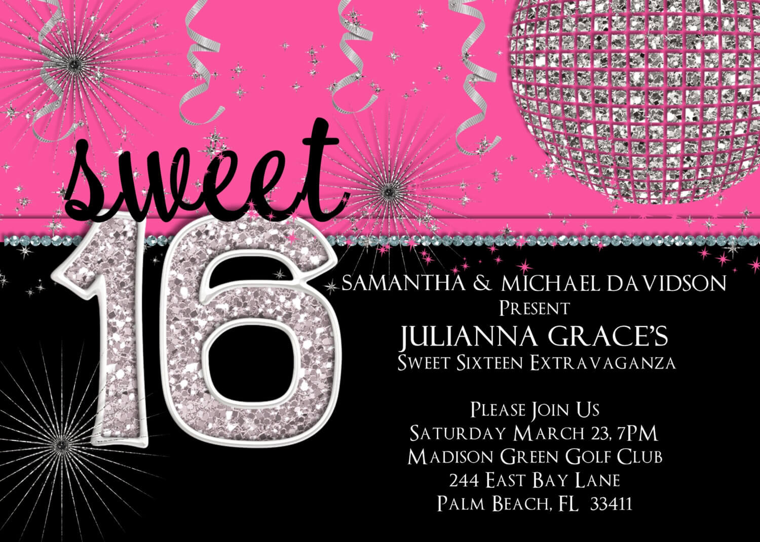 16Th Birthday Party Invitations Templates Free ] – Pics Regarding Sweet 16 Banner Template
