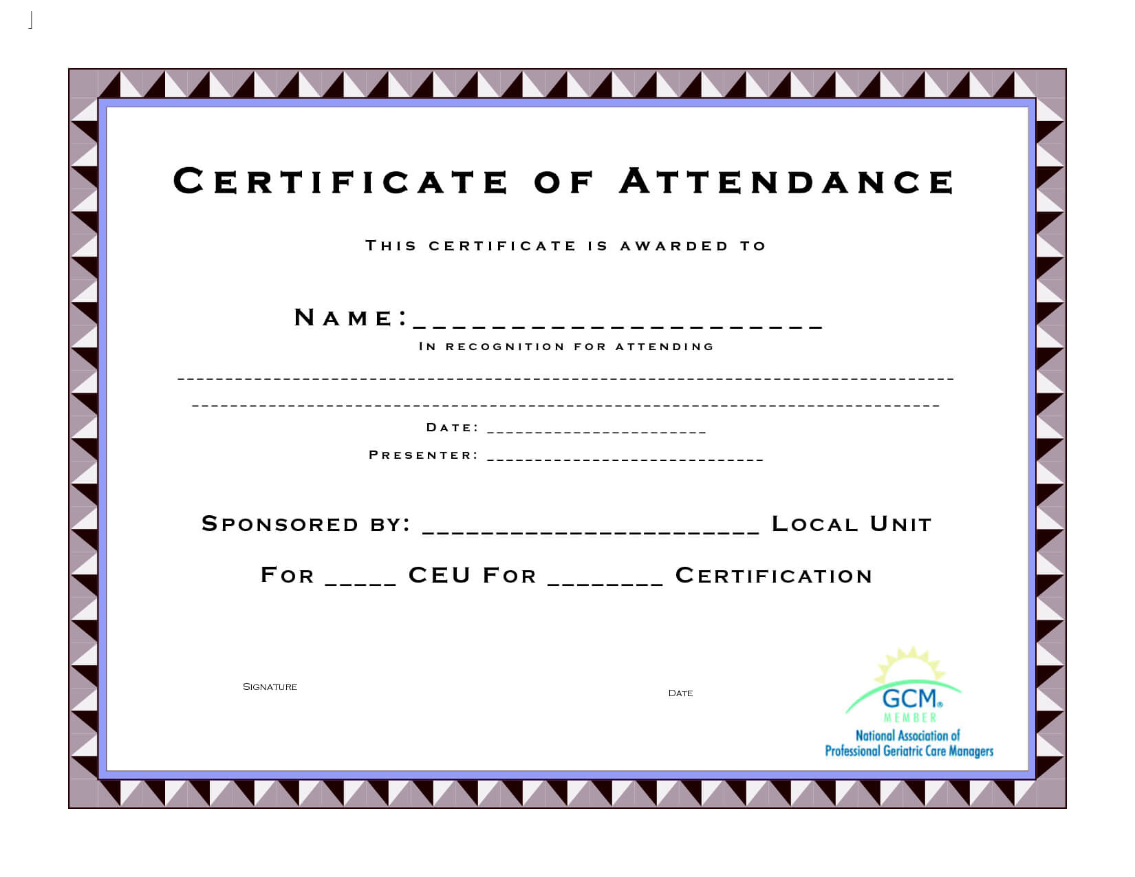 17 Images Of Attendance Certificate Template For Vbs Pertaining To Ceu Certificate Template