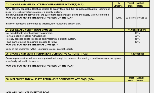 173Bdfb 8D Report Template | Wiring Library with 8D Report Template Xls