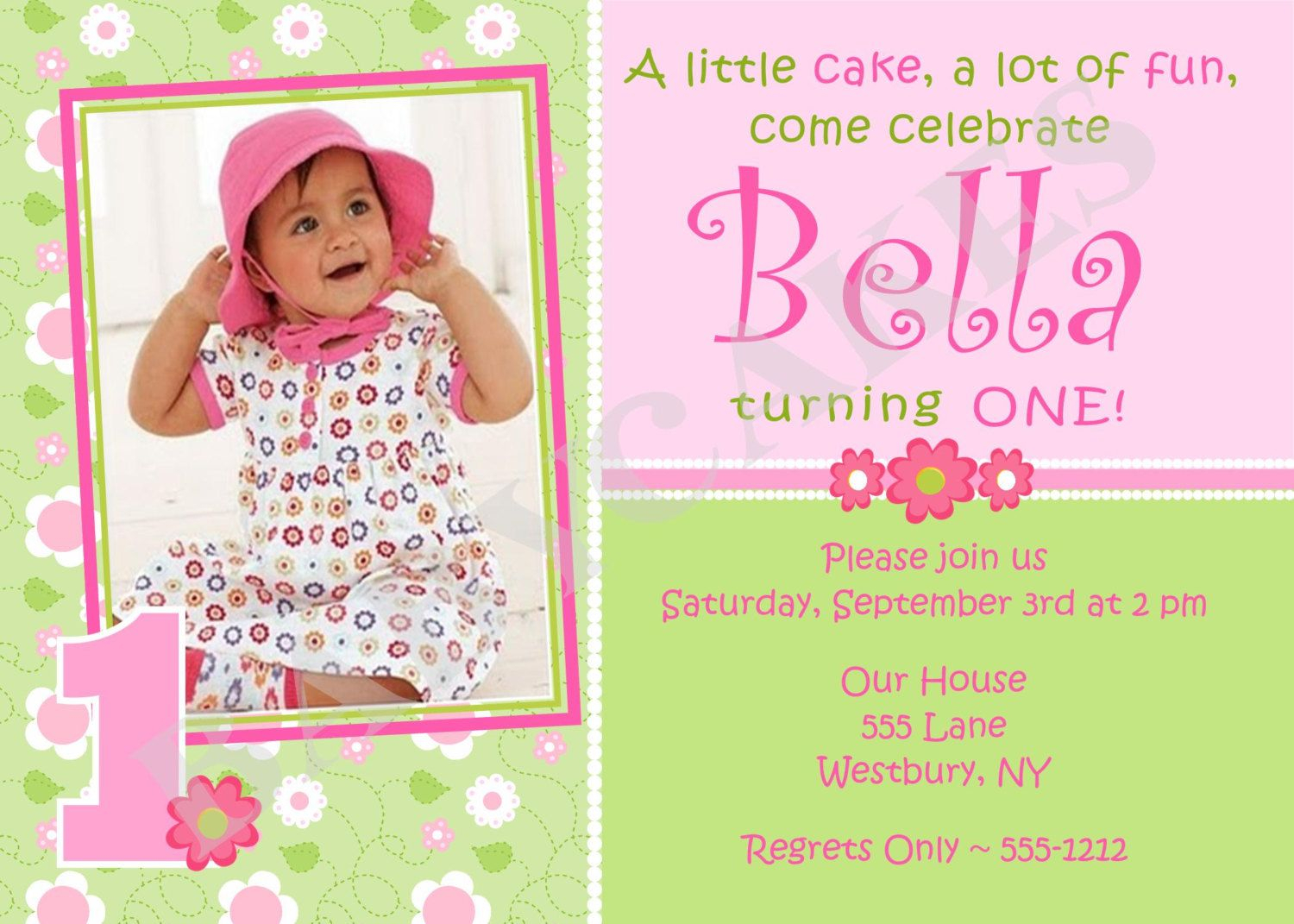 1St Birthday Invitations Girl Free Template First Birthday Pertaining To First Birthday Invitation Card Template