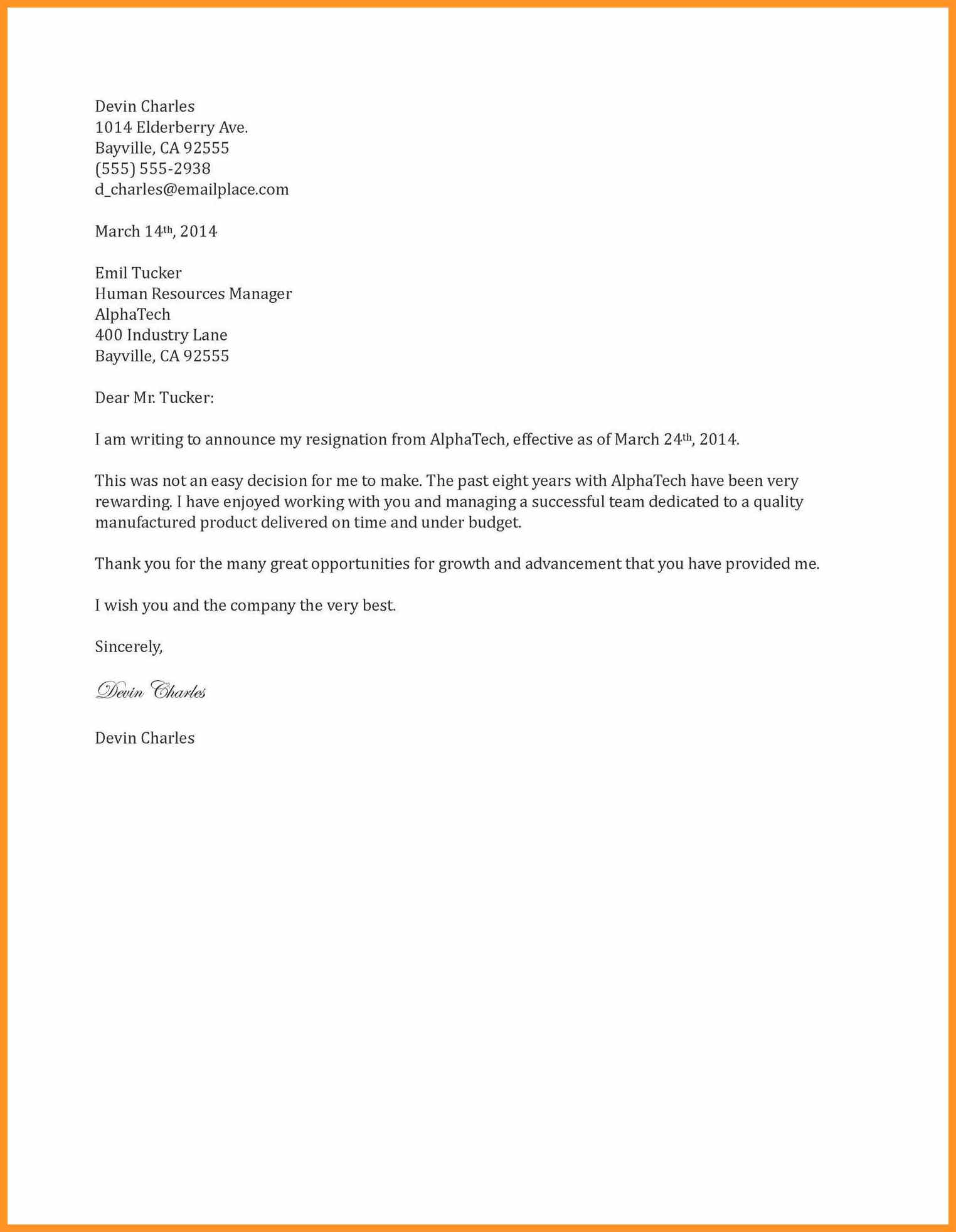 2 Weeks Notice Letter Of Resignation | Bio Letter Format Throughout Two Week Notice Template Word