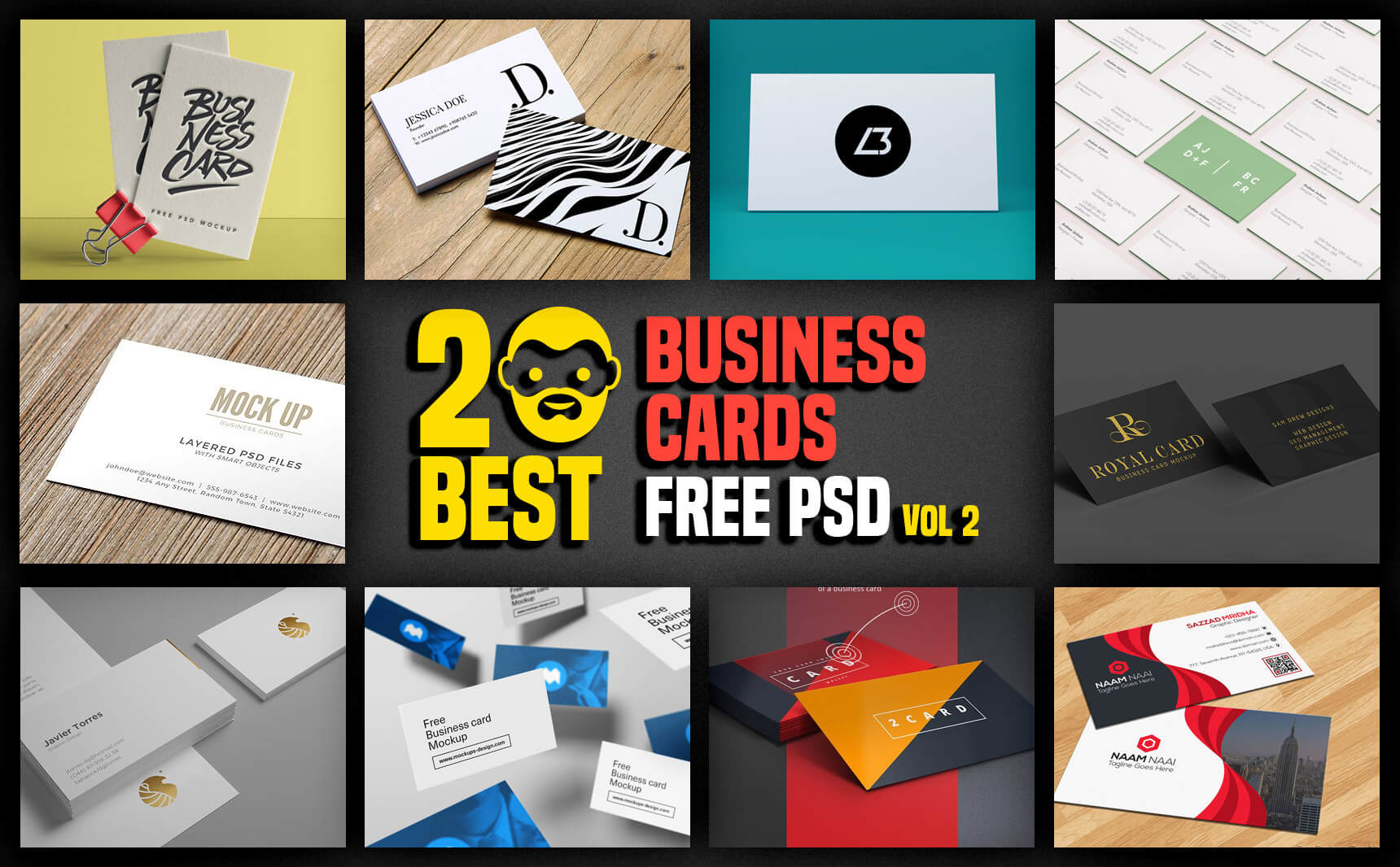 20 Best Business Cards Free Psd Vol 2 | Psddaddy Within Business Card Maker Template