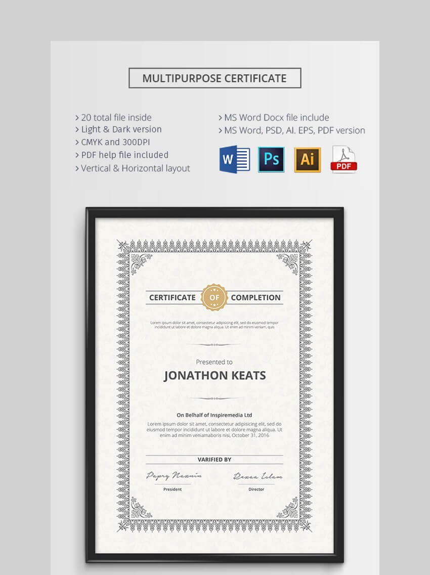 20 Best Free Microsoft Word Certificate Templates (Downloads Regarding No Certificate Templates Could Be Found