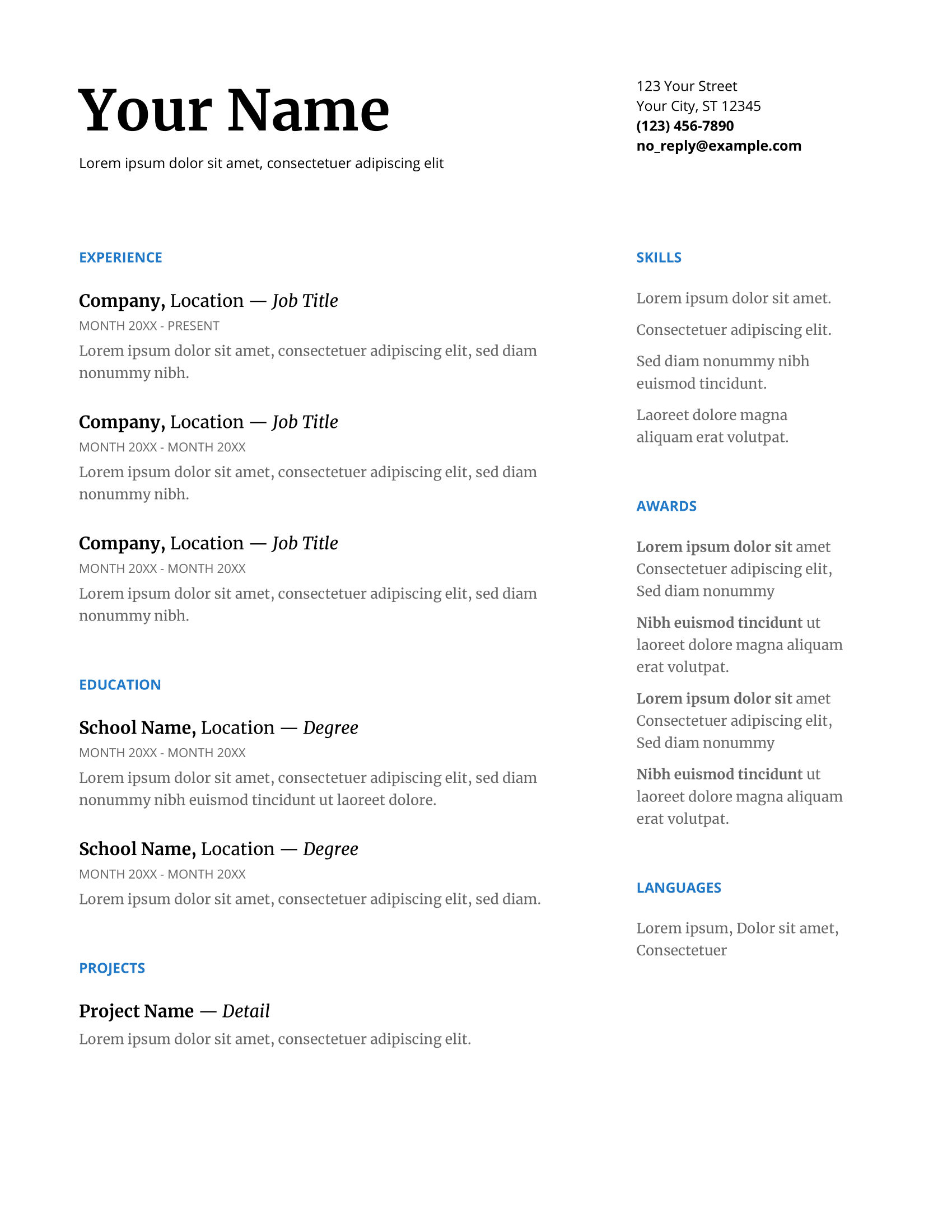 20+ Google Docs Resume Templates [Download Now] Pertaining To Google Word Document Templates