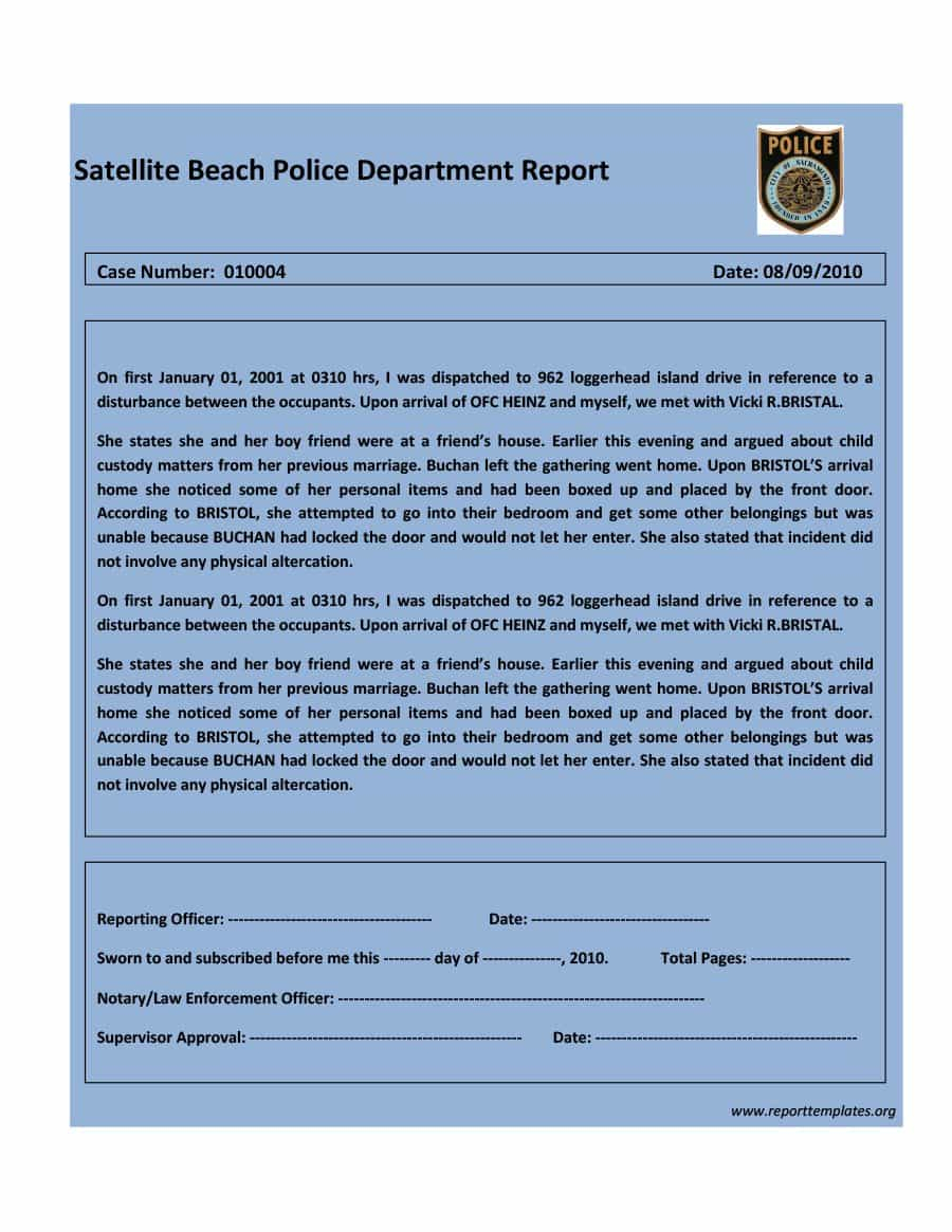 20+ Police Report Template & Examples [Fake / Real] ᐅ Intended For Fake Police Report Template