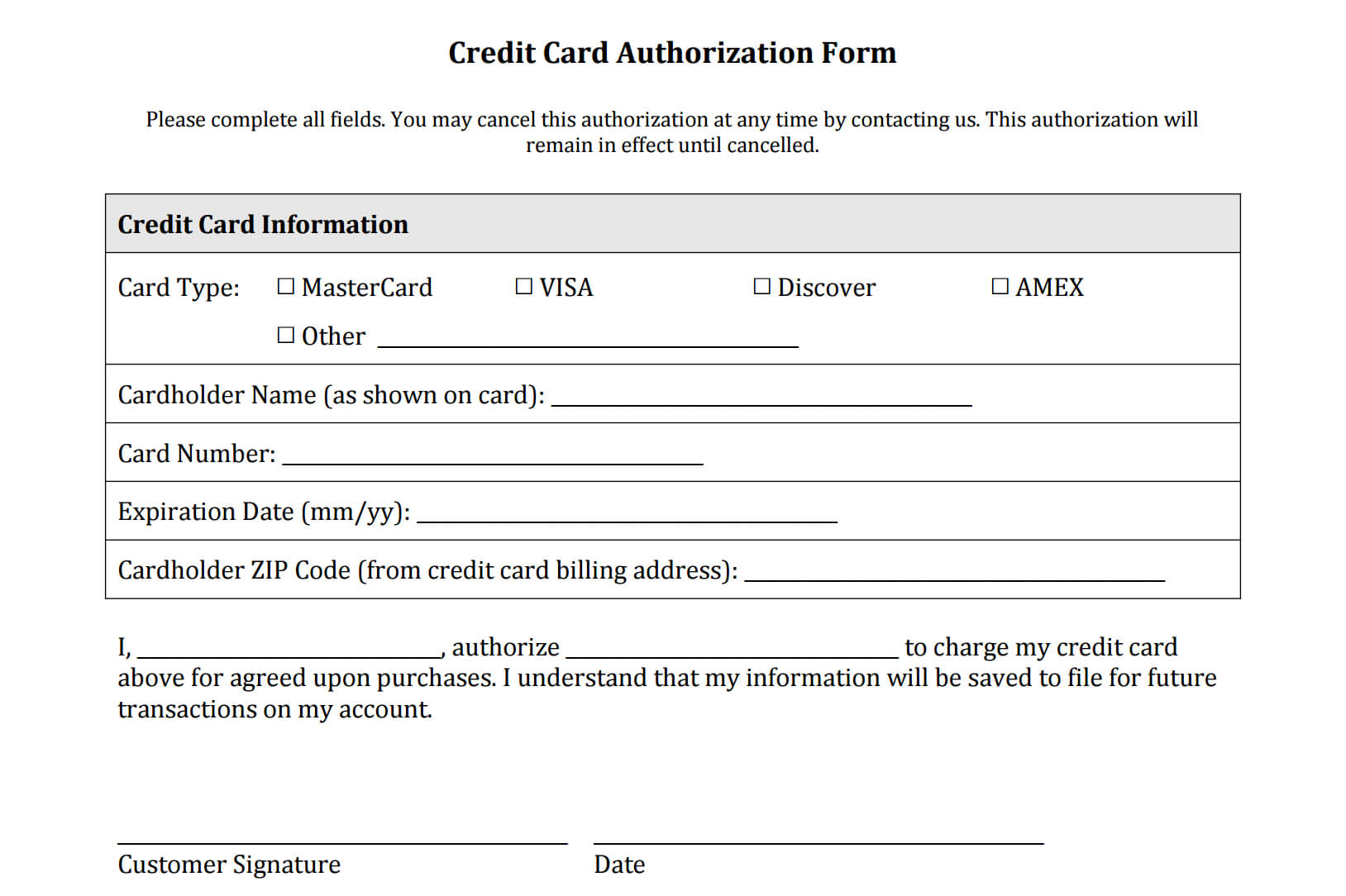 21+ Credit Card Authorization Form Template Pdf Fillable 2019!! Intended For Credit Card Billing Authorization Form Template