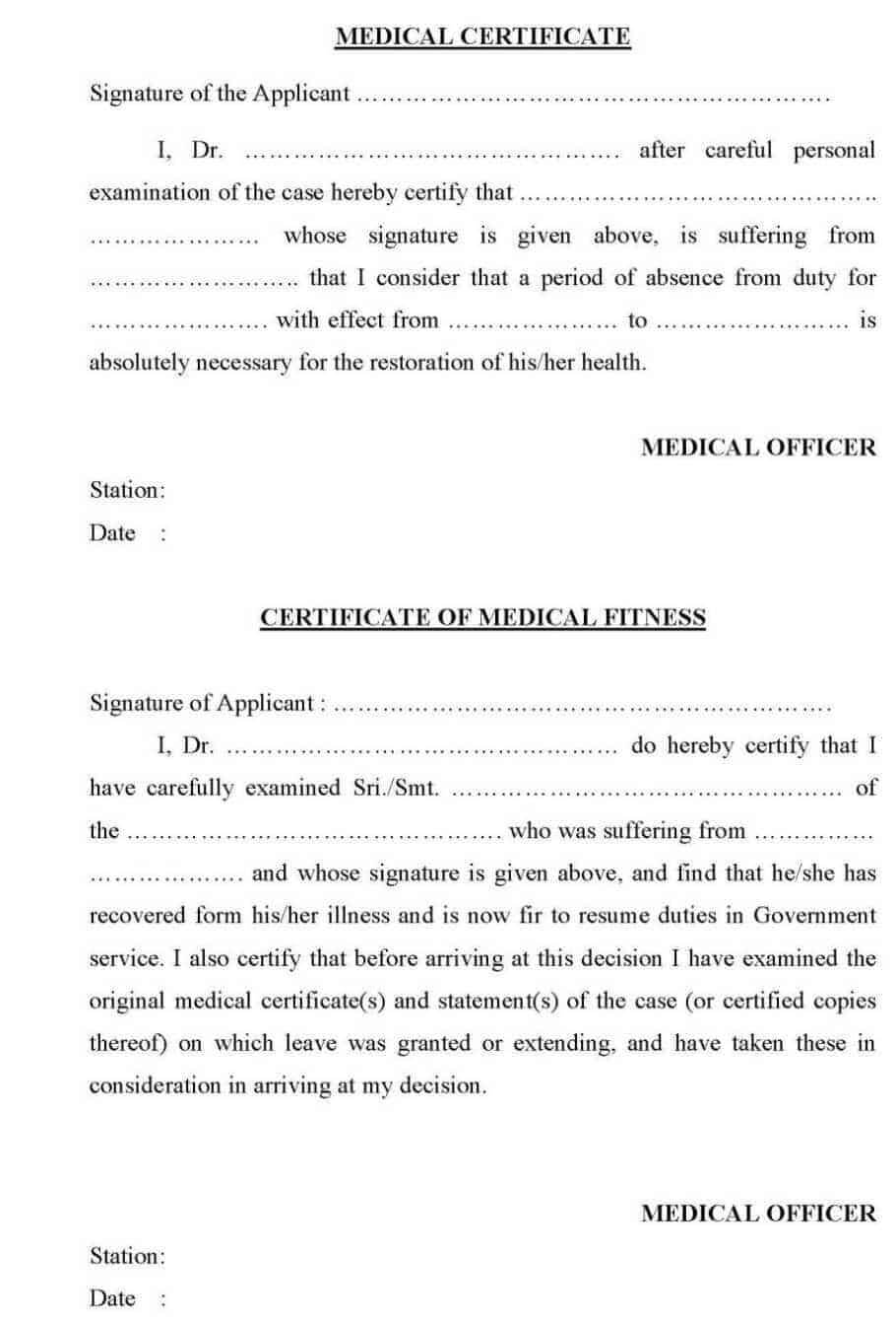 21+ Free Medical Certificate Template - Word Excel Formats With Regard To Fake Medical Certificate Template Download