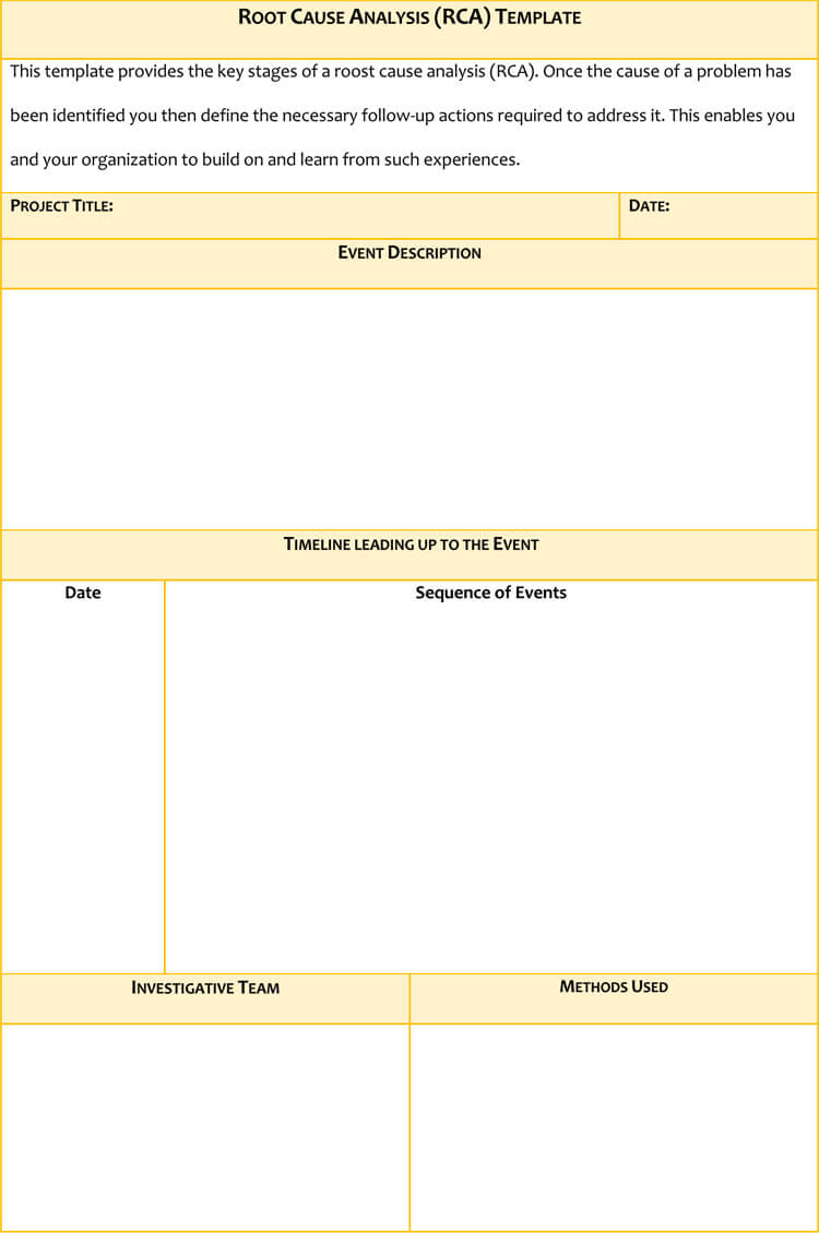 24+ Root Cause Analysis Templates (Word, Excel, Powerpoint Inside Failure Analysis Report Template