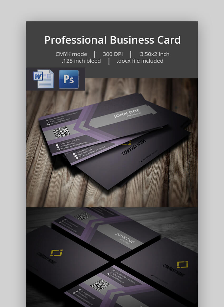25+ Free Microsoft Word Business Card Templates (Printable Within Business Card Template Powerpoint Free