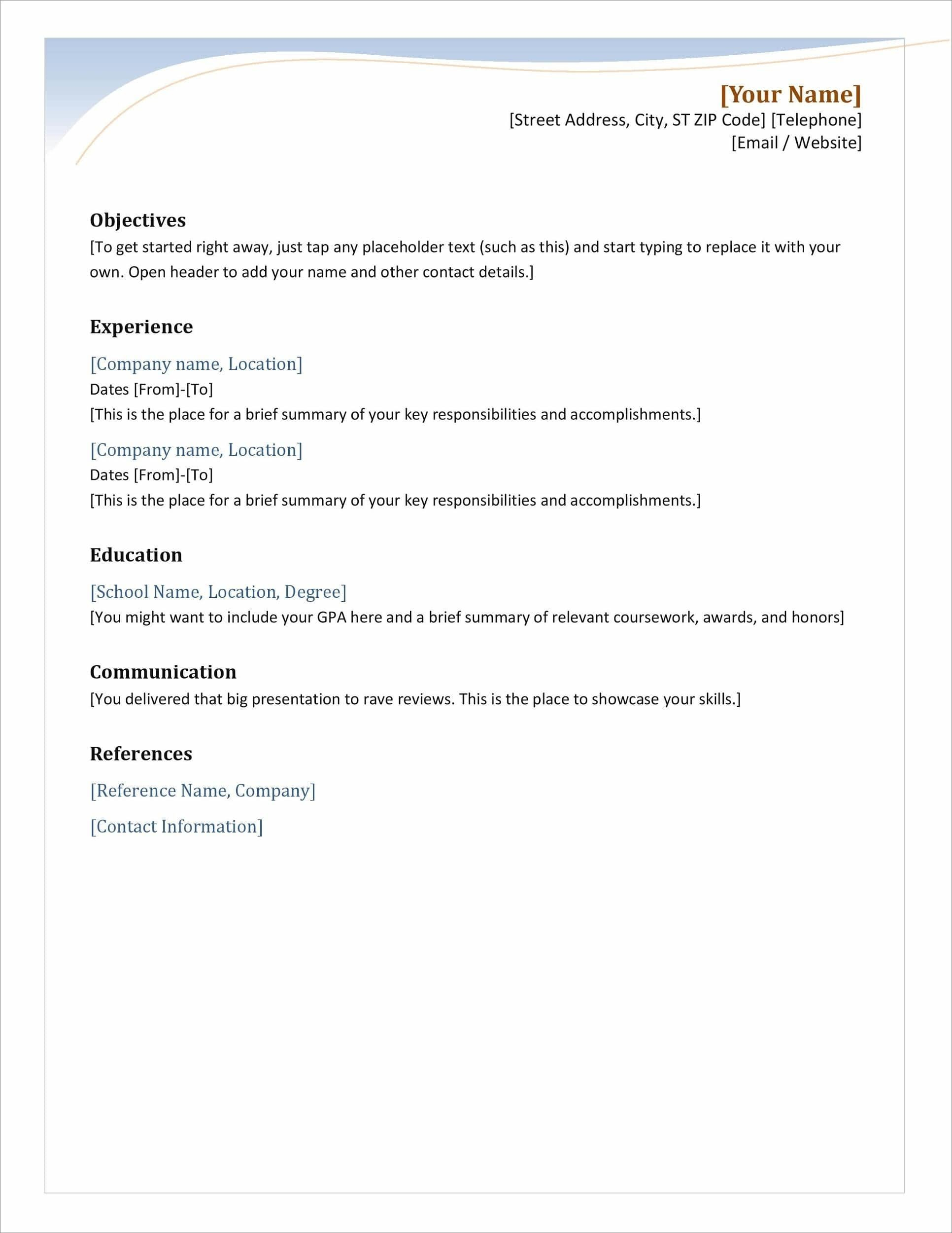 25 Resume Templates For Microsoft Word [Free Download] With Regard To Simple Resume Template Microsoft Word