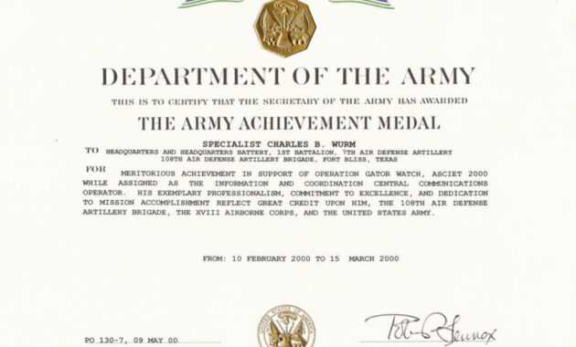 28+ [ Army Good Conduct Medal Certificate Template ] | Army intended for Army Good Conduct Medal Certificate Template