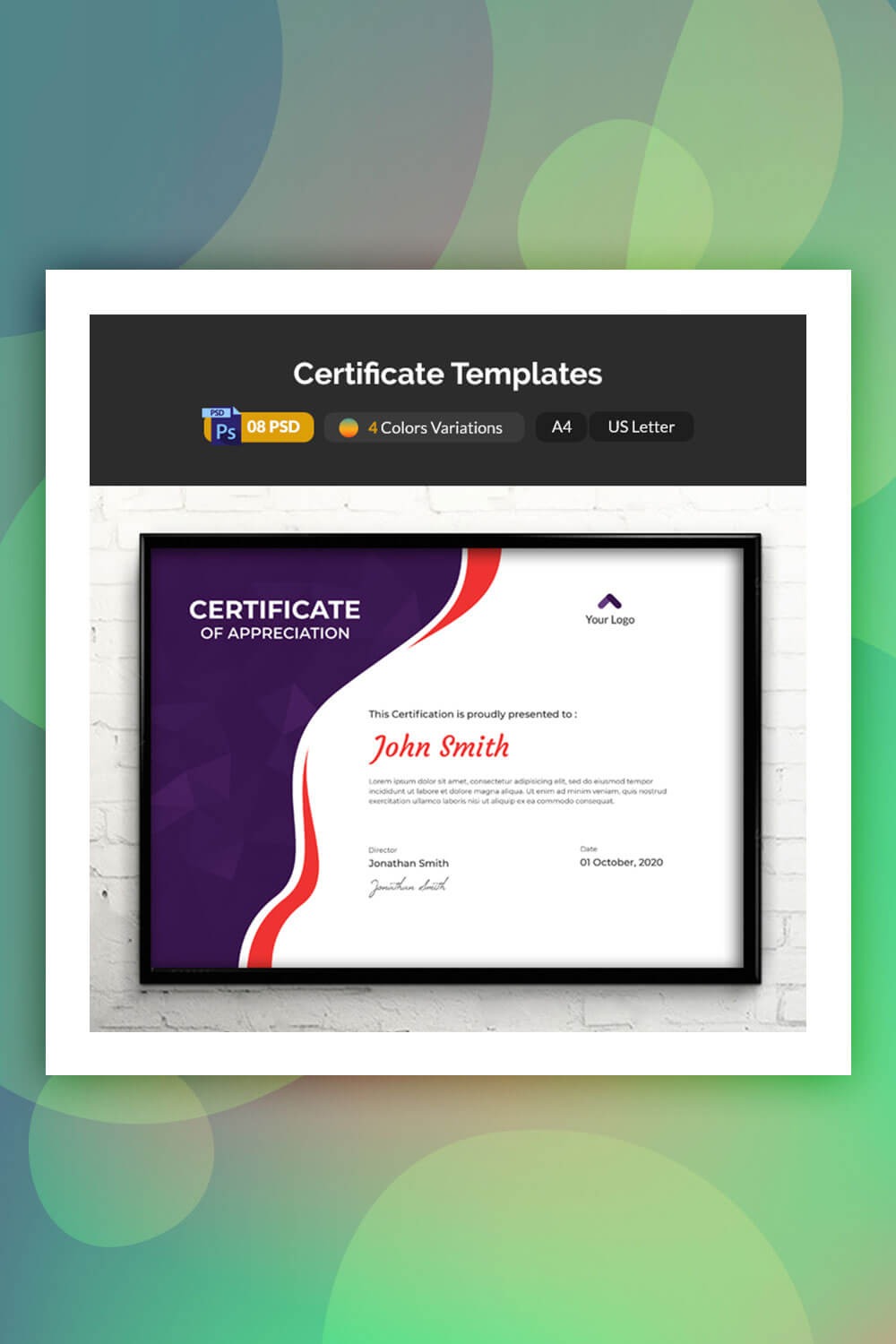 28 Attention Grabbing Certificate Templates – Colorlib Intended For No Certificate Templates Could Be Found